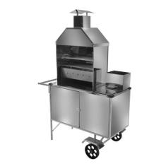 Carrinho de Churrasco Luxo Inox com Rodas Maciças Cefaz