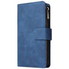 Capa de couro retrô para Samsung Galaxy A02S A03S A10 A11 A12 A13 A20 A21S A22 A31 A32 A33 A50 A52 A53 A73 Carteira de cartões, azul, para Samsung A32 4G