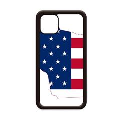 Wisconsin America Mapa Estrelas Listras Bandeira Formato para iPhone 12 Pro Max Capa para Apple Mini Mobile Case