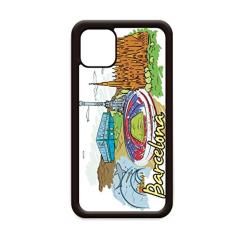 Capa Espanha Barcelona Monumento Aquarela para iPhone 12 Pro Max para Apple Mini Mobile Case Shell