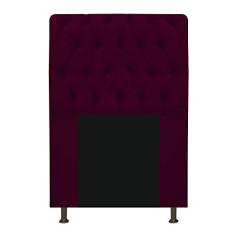 Cabeceira Estofada Lady 100 cm Solteiro Com Capitonê Suede Bordô - ADJ Decor