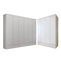 Conjunto 2 Guarda-roupa 4 Portas 3 Gavetas 100% Mdf Urbano Branco