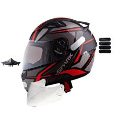 Capacete Masculino Ebf Spider Vermelho Com Narigueira Extra Mais Visei
