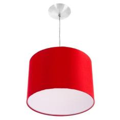 Lustre Cupula Pendente Dome 30x20cm Magnífico Vermelho - MARRYLUZ