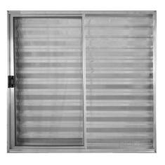 Janela de Alumínio Brilhante Veneziana de Correr 3 Folhas Sem Grade Ha