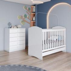 Quarto de Bebê Completo com Berço Mini Cama e Cômoda Faz de Conta Espr