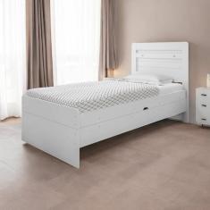 Cama Solteiro Larissa Branca com Colchão Framar