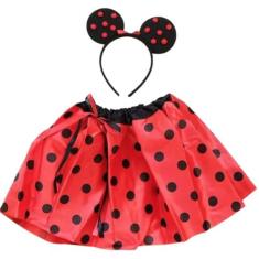 Fantasia Infantil Ratinha Minnie Saia Curta + Tiara Laço - Inter.P