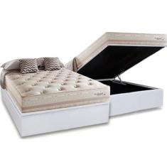 Cama Box Baú Casal: Colchão Molas Herval Maxspring Scotland + Base CRC