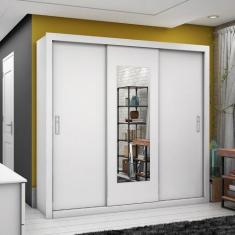 Guarda Roupa Casal 3 Portas 4 Gavetas com Espelho Ilhéus Carioca Móvei