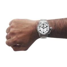 Relógio Pulso Everlast Unissex Aço Calendário E053-Masculino