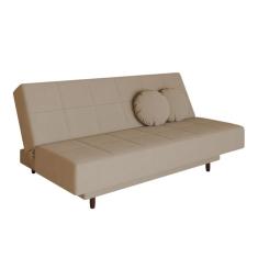 Sofá-Cama Casal 3 Lugares Jimmy Suede Bege