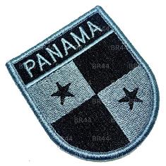 BP0102EV 02 Bandeira Panama Patch Bordada Fecho de Contato
