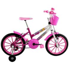 Bicicleta Infantil Aro 16 Milla com Cestinha cor Pink