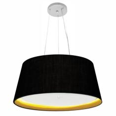 Lustre Pendente Cone Md-4015 Cúpula Em Tecido 25/60x50cm Pret