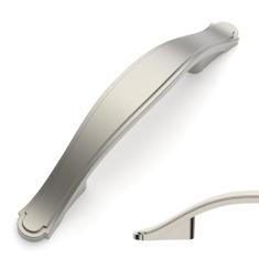 Amerdeco Pacote com 10 puxadores de armário de níquel acetinado escovado de 76 mm (3 pol.) Orifício central de gaveta puxadores de armário de armário de cozinha puxadores de armário de cozinha para