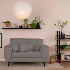 sofá 2 lugares piacenza linho cinza 152 cm