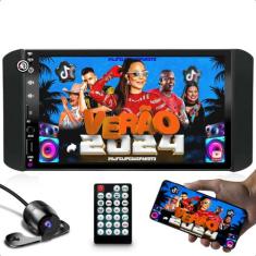 kit multimidia mp5 com bluetooth e espelhamento + moldura de 7 polegad