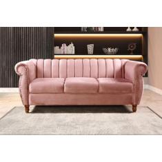 Sofá Chesterfield Realeza 3 Lugares Decoração Retrô - BELLA DECOR