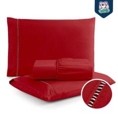 Jogo de Lençol Casal Percal Flex 3 Peças 400 Fios com Ponto Palito Sup