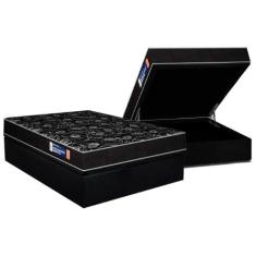 Conjunto Box Baú Casal: Colchão Espuma Plumatex D28 IsoPluma Vip + Bas