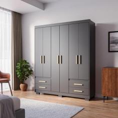 Guarda Roupa Casal 6 Portas 4 Gavetas Primacy - Batrol Móveis