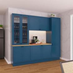 Cozinha Compacta Évora 10 PT Azul Órion - Modern