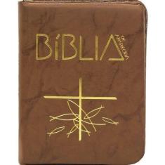 Bíblia de Aparecida - Bolso Zíper Flexível Marrom Sortido - SANTUARIO 