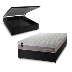 Conjunto Box Baú Sheffield Bege 138x188x72 c/ Molas Ensacadas