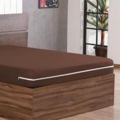 Forro Cama Solteiro Box Capa Colchao Em Malha Zíper Luxo E - De Luca E