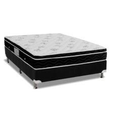 Cama Box Casal: Colchão Molas Ortobom Nanolastic Physical Spring + Bas