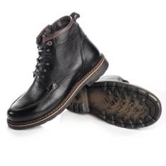 Bota Coturno Rafarillo Couro Aumenta Altura Lisa Masculina-Masculino