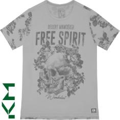 Camiseta Manga Curta Free Spirit Masculina Kohmar- Cinza