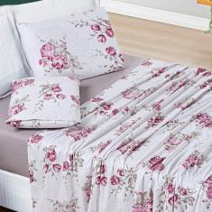 Jogo de Lençol Casal Padrão Avere 200 Fios Estampado 4 Peças - Lilac