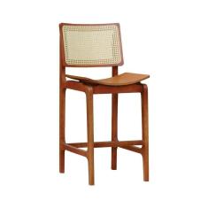 Banqueta Alta Bistrô Gus - Amêndoa Madeira