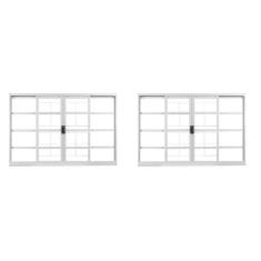Kit com 2 Janelas de Aço de Correr 100x150cm 4 Folhas com Grade Minas Sul MGM Branco