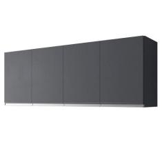 Armário Aéreo Andréia 160cm 4 Portas - AJL Móveis, Cinza