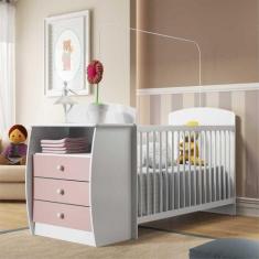 Berço Cômoda para Colchão 60 x 130 cm  Rafael Multimóveis FG0516 Branc