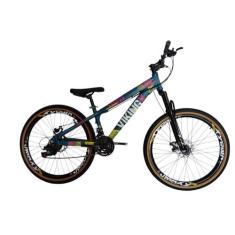 Bicicleta Aro 26 Aluminio Vikingx 21v Freeride Tuff 25 Mtb Freios a Di
