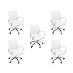 Kit 5 Cadeiras de Escritório Begonia Tela Mesh Ergonômica - Oficial We