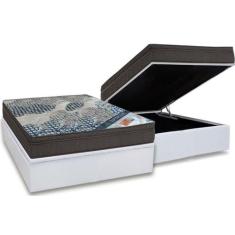 Cama Box Baú Casal: Colchão Molas SuperPocket Ensacadas Ortobom ISO + 
