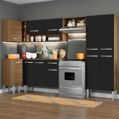 Cozinha Completa de Canto Reto Madesa Emilly Sun com Armário e Balcão 11 Portas 1 Gaveta