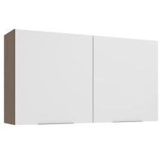 Armário Aéreo Madesa Stella 120 cm 2 Portas - Rustic/Branco