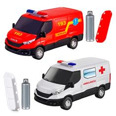 Ambulância de Brinquedo e Carrinho de Resgate do Samu com Acessórios
