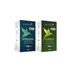 Kit Algas - Clorella Premium + Spirulina Premium - Pura Vida