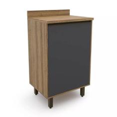 Armário para Cozinha 1 Porta Confort Batrol Móveis Cinamomo/Grafite