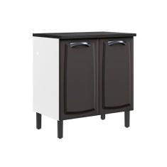 Balcão De Cozinha Itatiaia Em Aço 2 Portas Branco/Grafite New Premium