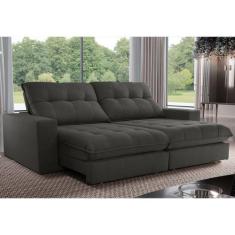Sofa Retrátil Dublin 2,90m Mola Ensacada 05 Lugares Txr, Cinza