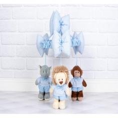 Mobile para berço pelucia safari - leão, macaco e elefante.  - CKD CON