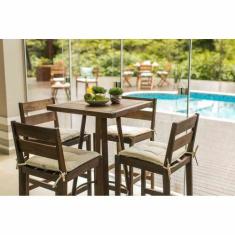 Conjunto com 2 Banquetas Verona 68 cm Altura em Madeira Mestra Móveis,